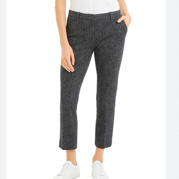 THEORY WOOL BLEND TAILOR CROPPED TROUSER IN MARLED SPECKLED KNIT - 4 - Picture 1 of 9